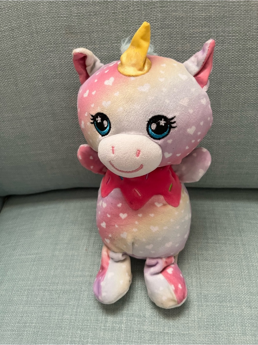 Midwood Brands Pink Unicorn Pegasus plush stuffed animal with pastel tie-dye fur